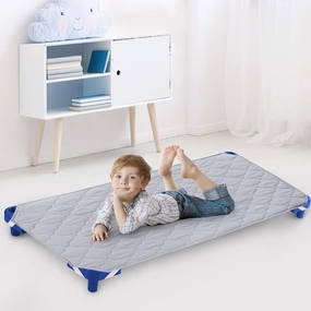 Cot Sheet for Standard Size Daycare/Pre-School Cot Kids Nap Mat Sheet 23" x 51", Children’s Naptime Cot Sheet, Breathable Nap Mat for Boys and Girls, Grey