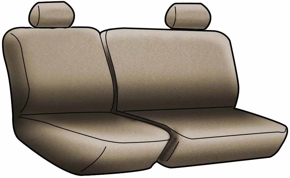 Coverking Custom Fit Rear 60/40 Bench Seat Cover for Select GMC Sierra 1500 Models - Neosupreme Solid (Black)