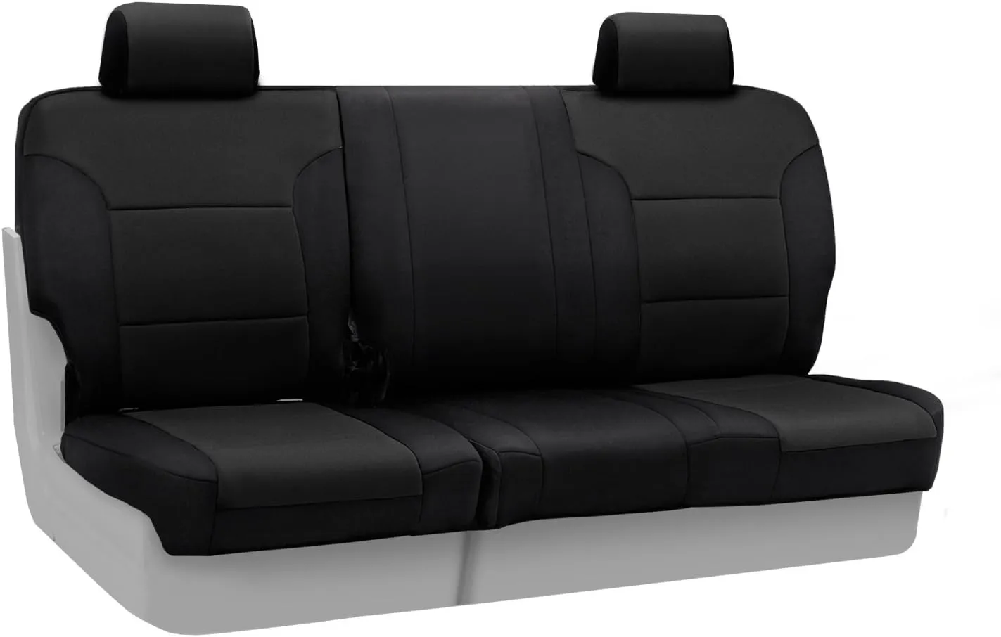 Coverking Custom Fit Rear 60/40 Bench Seat Cover for Select GMC Sierra 1500 Models - Neosupreme Solid (Black)