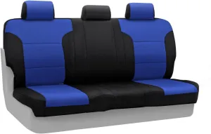 Coverking Rear Solid Bench Custom Fit Seat Cover for Select Ram Models - Neosupreme (Blue with Black Sides)