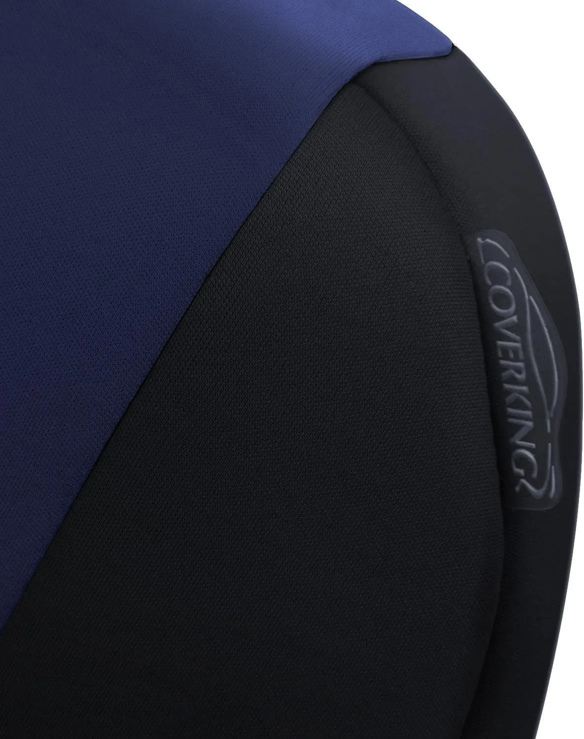 Coverking Rear Solid Bench Custom Fit Seat Cover for Select Ram Models - Neosupreme (Navy Blue with Black Sides)