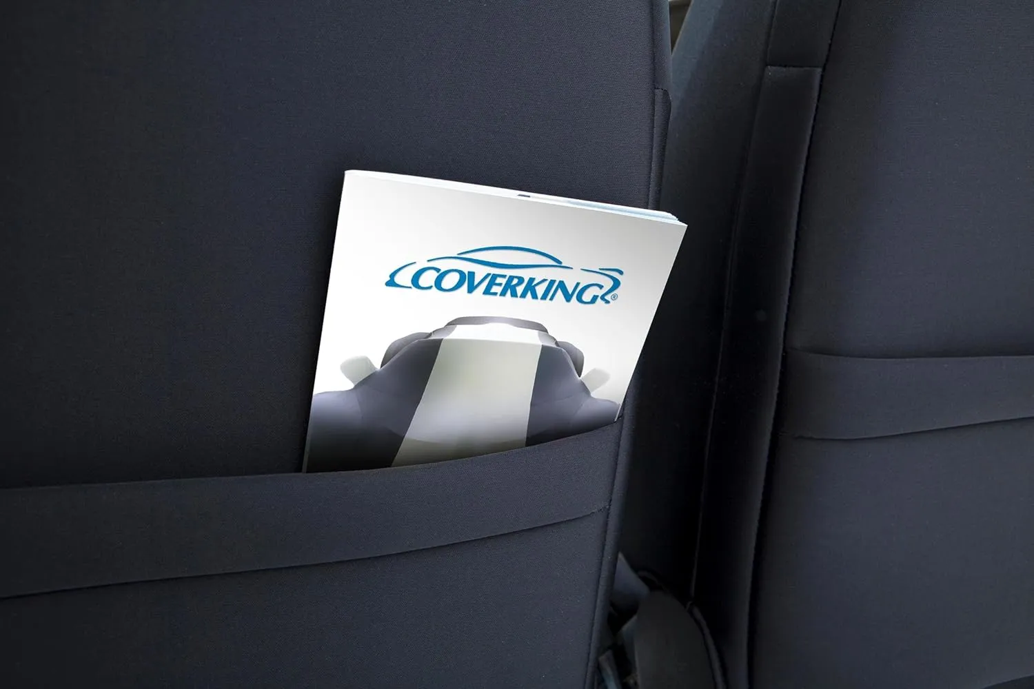 Coverking Rear Solid Bench Custom Fit Seat Cover for Select Ram Models - Neosupreme (Navy Blue with Black Sides)