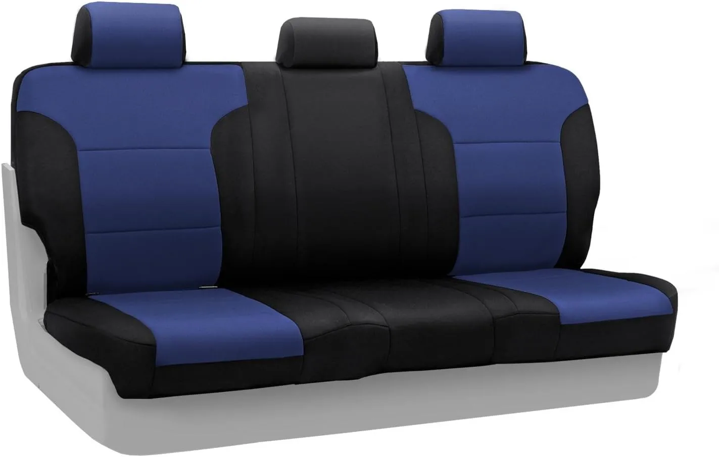 Coverking Rear Solid Bench Custom Fit Seat Cover for Select Ram Models - Neosupreme (Navy Blue with Black Sides)