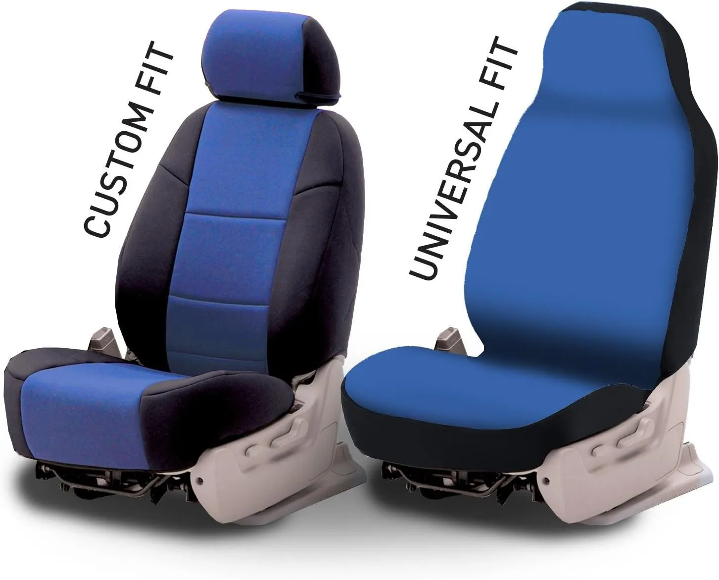 Coverking Rear Solid Bench Custom Fit Seat Cover for Select Ram Models - Neosupreme (Navy Blue with Black Sides)