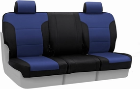 Coverking Custom Fit Front 40/20/40 Seat Cover for Select Ford F-150 Models - Neosupreme (Navy Blue with Black Sides)