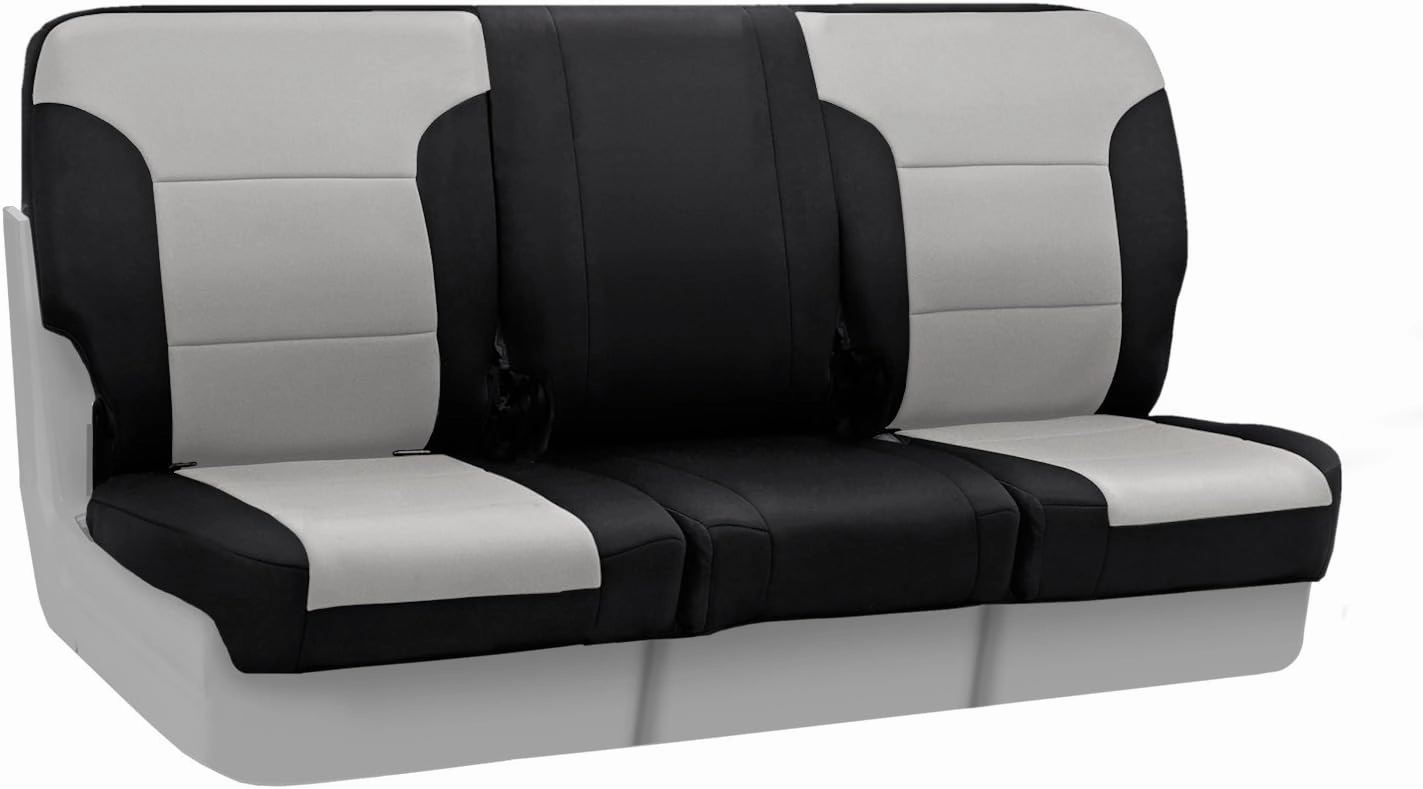 Coverking Custom Fit Front 40/20/40 Seat Cover for Select GMC Sierra 1500/2500 Models - Neosupreme (Gray with Black Sides)