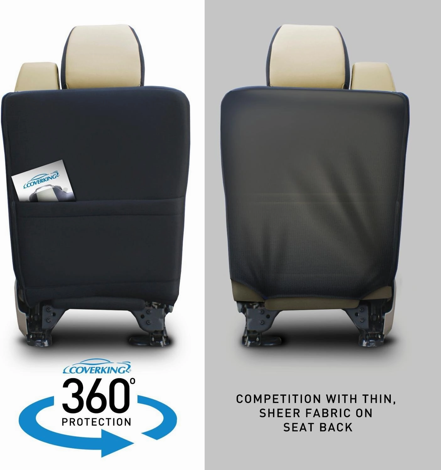 Coverking Custom Fit Front Bench Seat Cover for Select Chevrolet Models - Neosupreme (Tan with Black Sides)