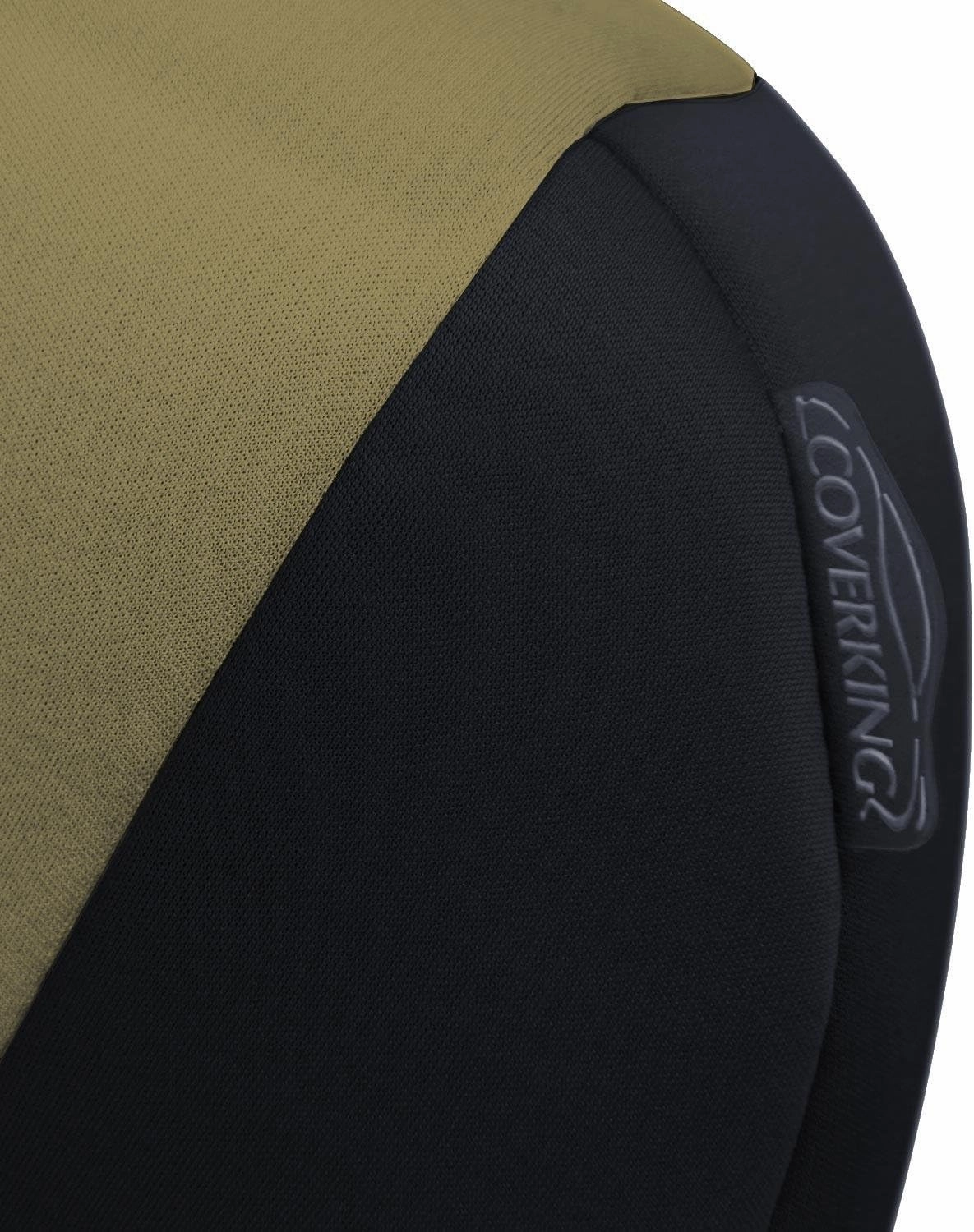 Coverking Custom Fit Front Bench Seat Cover for Select Chevrolet Models - Neosupreme (Tan with Black Sides)