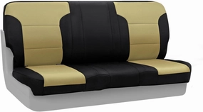 Coverking Custom Fit Front Bench Seat Cover for Select Chevrolet Models - Neosupreme (Tan with Black Sides)