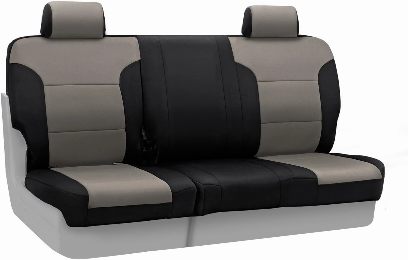 Coverking Custom Fit Rear 60/40 Bench Seat Cover for Select GMC Sierra 1500 Models - Neosupreme (Charcoal with Black Sides)