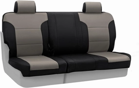 Coverking Custom Fit Rear 60/40 Bench Seat Cover for Select GMC Sierra 1500 Models - Neosupreme (Charcoal with Black Sides)