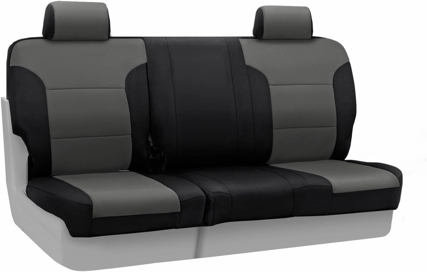 Coverking Custom Fit Rear 60/40 Bench Seat Cover for Select Jeep Wrangler Models - Neoprene (Charcoal with Black Sides)