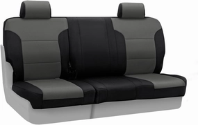 Coverking Custom Fit Rear 60/40 Bench Seat Cover for Select Jeep Wrangler Models - Neoprene (Charcoal with Black Sides)