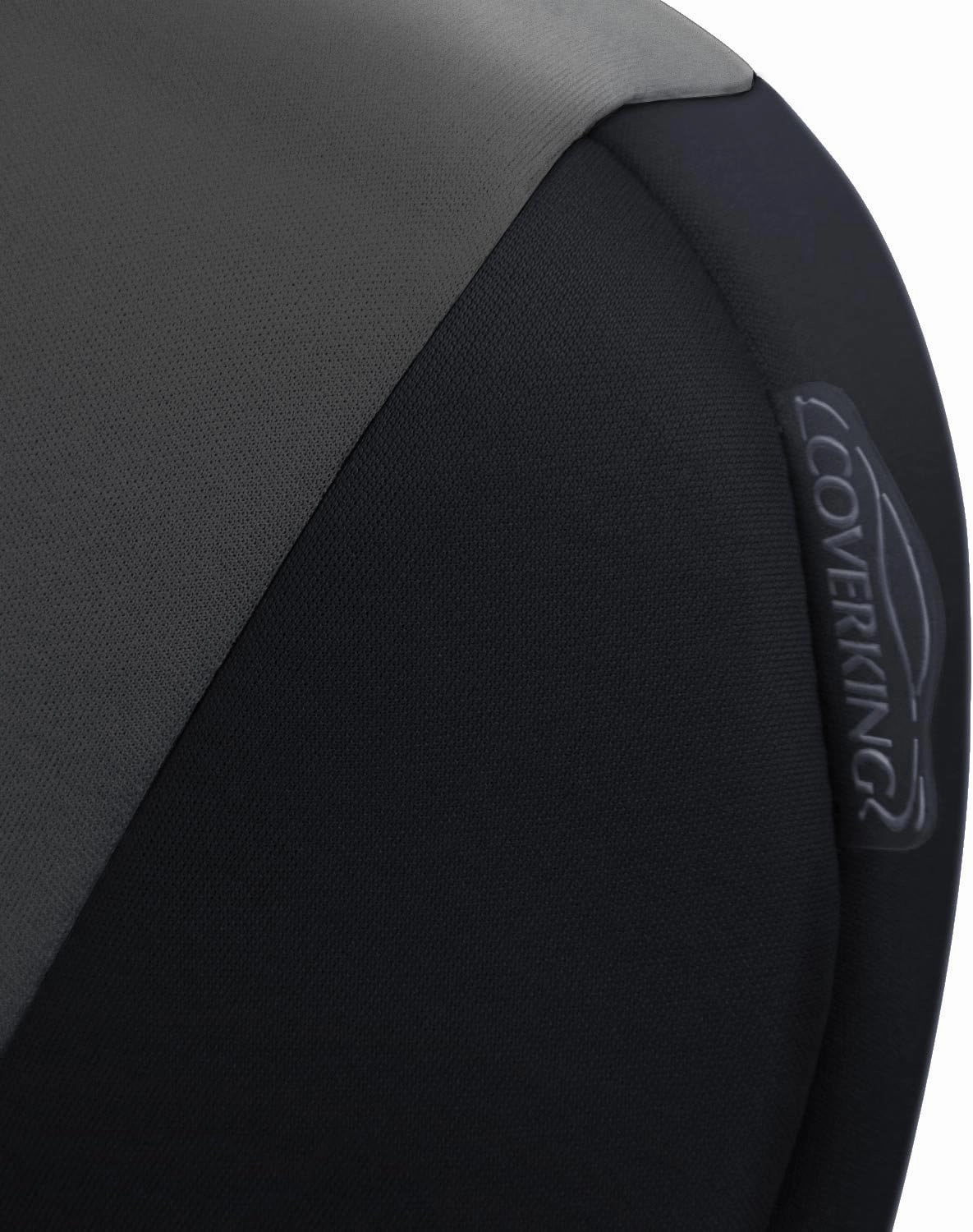 Coverking Custom Fit Rear 60/40 Bench Seat Cover for Select Jeep Wrangler Models - Neoprene (Charcoal with Black Sides)