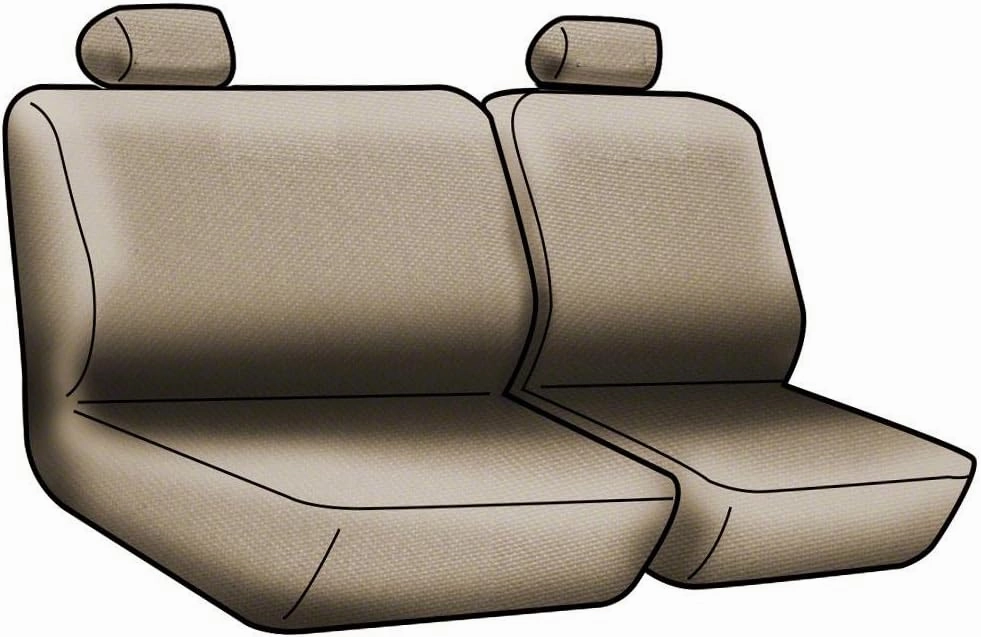 Coverking Custom Fit Rear 60/40 Bench Seat Cover for Select Jeep Wrangler Models - Neoprene (Charcoal with Black Sides)
