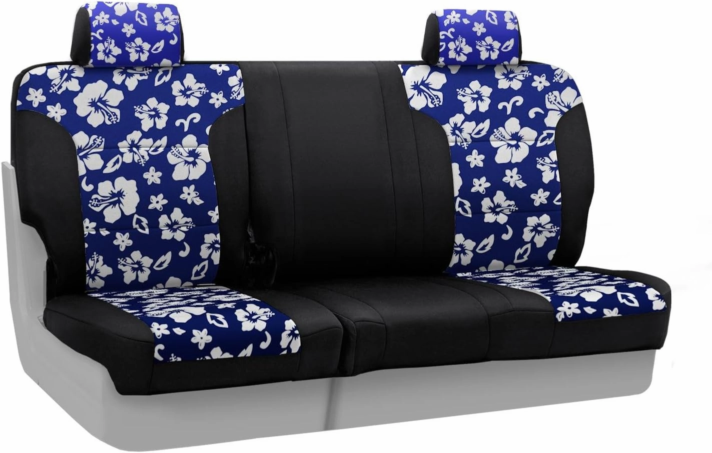 Coverking Custom Fit Rear 60/40 Bench Seat Cover for Select Jeep Wrangler Models - Neoprene (Hawaiian Blue with Black Sides)