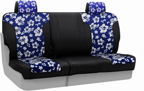 Coverking Custom Fit Rear 60/40 Bench Seat Cover for Select Jeep Wrangler Models - Neoprene (Hawaiian Blue with Black Sides)