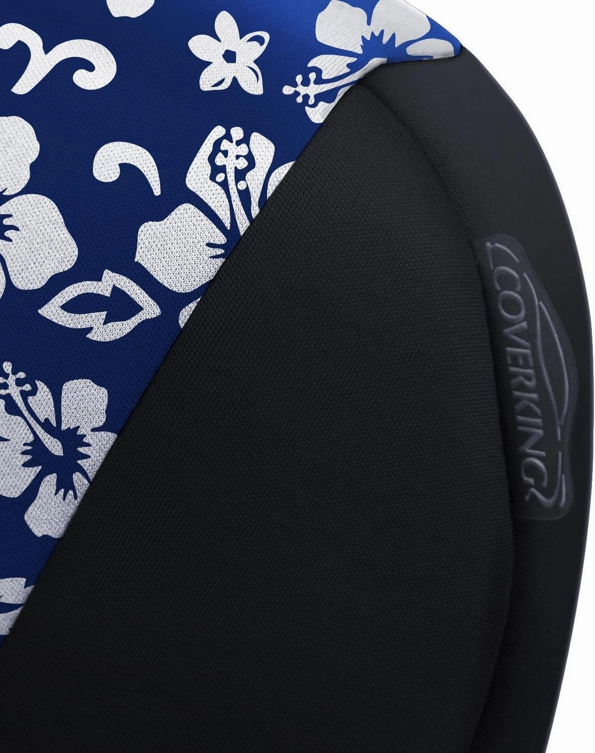 Coverking Custom Fit Rear 60/40 Bench Seat Cover for Select Jeep Wrangler Models - Neoprene (Hawaiian Blue with Black Sides)