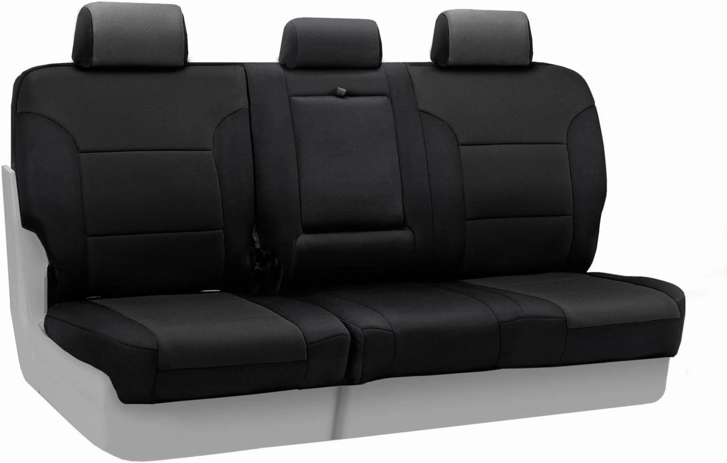 Coverking Custom Fit Rear 60/40 Bench Seat Cover for Select RAM 1500 Models - Neosupreme Solid (Black)
