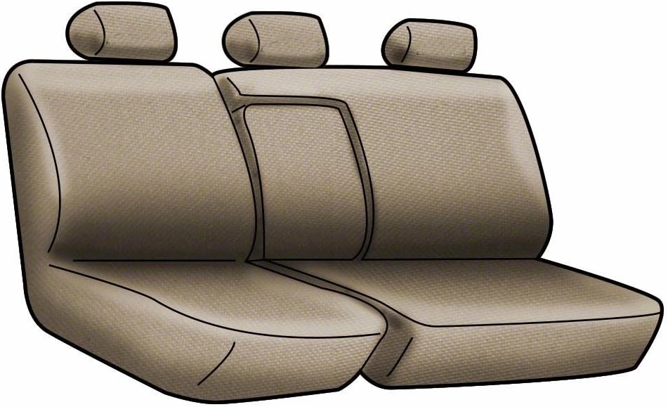 Coverking Custom Fit Rear 60/40 Bench Seat Cover for Select RAM 1500 Models - Neosupreme Solid (Black)