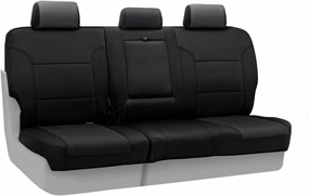 Coverking Custom Fit Rear 60/40 Bench Seat Cover for Select RAM 1500 Models - Neosupreme Solid (Black)