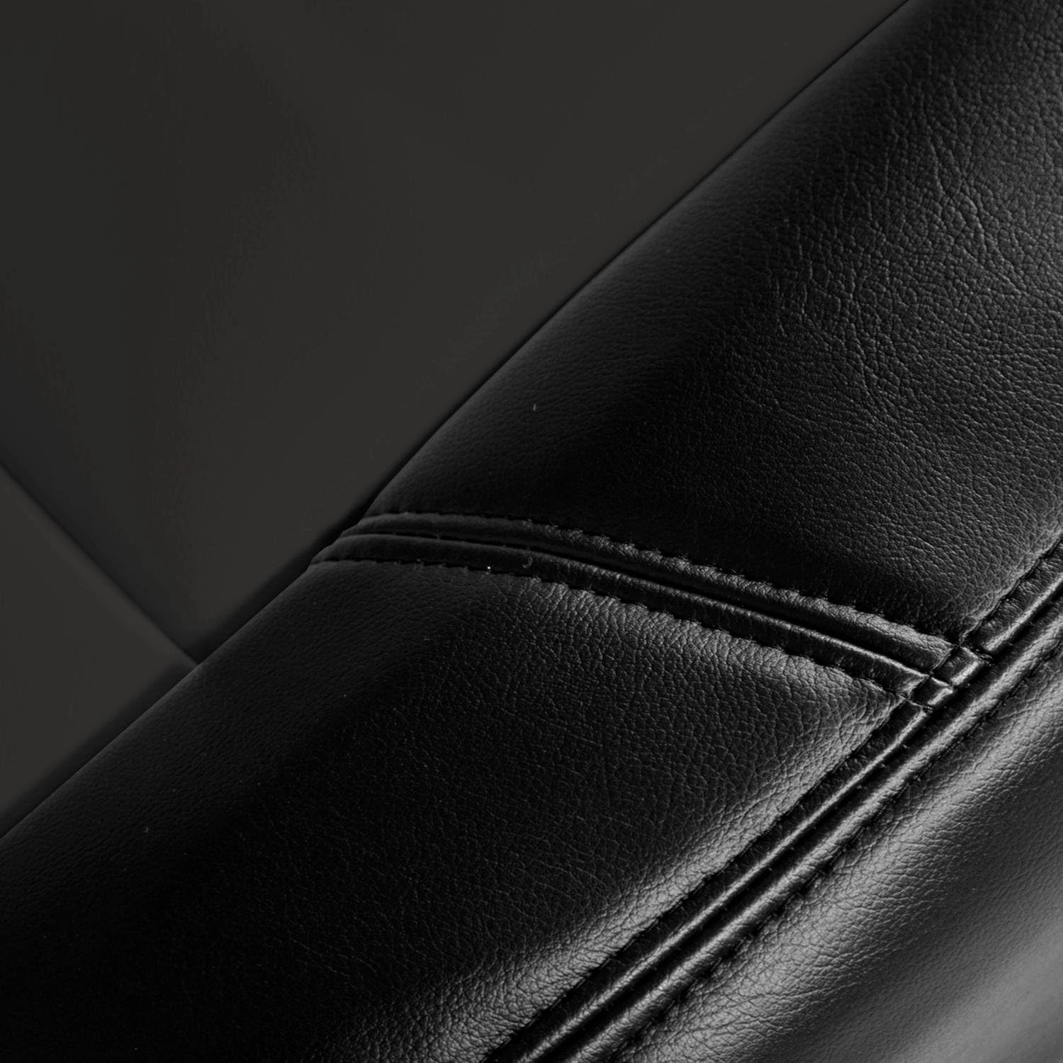 Coverking Custom Fit Rear Bench Seat Cover for Select Ford Models - Premium Leatherette 2-Tone (Charcoal Gray with Black Sides)