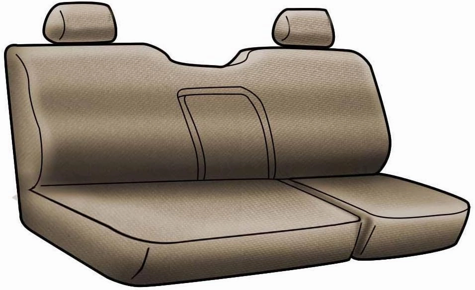 Coverking Custom Fit Rear Bench Seat Cover for Select Ford Models - Premium Leatherette 2-Tone (Charcoal Gray with Black Sides)