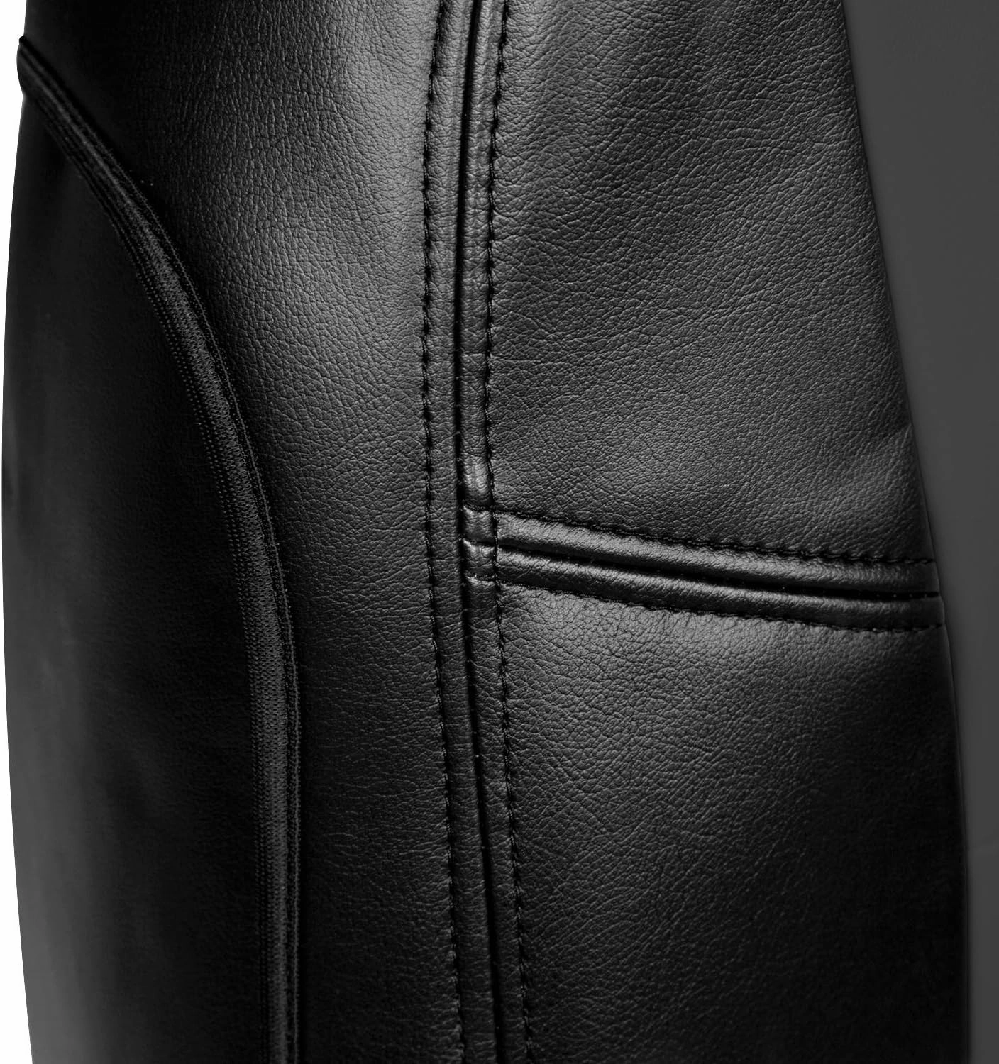 Coverking Custom Fit Rear Bench Seat Cover for Select Ford Models - Premium Leatherette 2-Tone (Charcoal Gray with Black Sides)