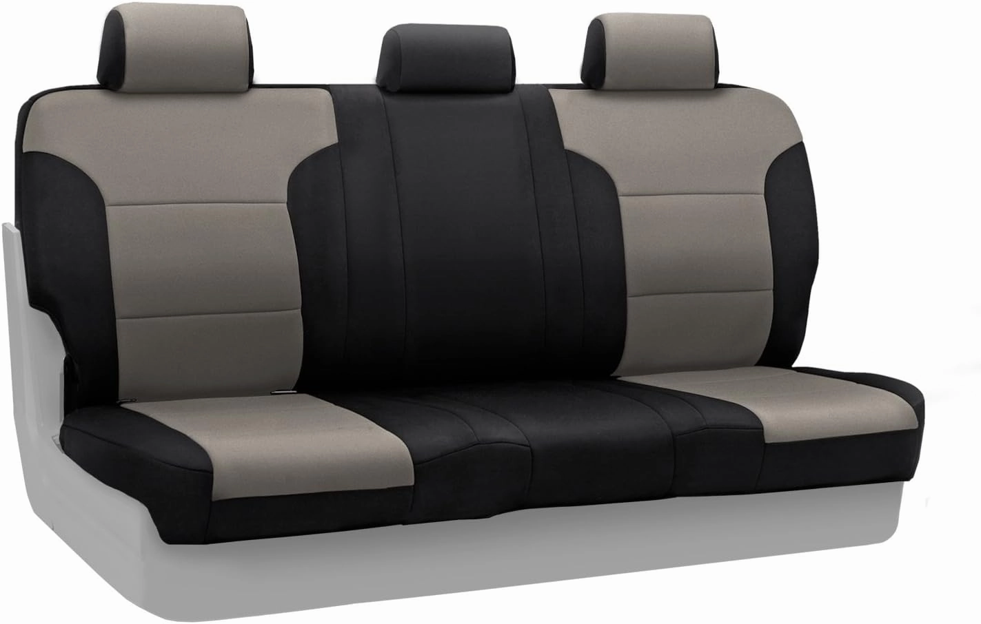 Coverking Custom Fit Rear Solid Bench Seat Cover for Select RAM 1500 Models - Neosupreme (Charcoal with Black Sides)