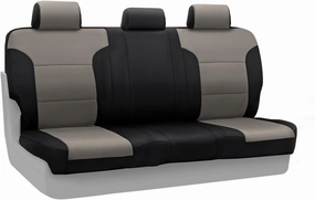 Coverking Custom Fit Rear Solid Bench Seat Cover for Select RAM 1500 Models - Neosupreme (Charcoal with Black Sides)