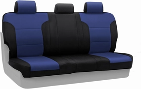 Coverking Custom Fit Rear Solid Bench Seat Cover for Select RAM 1500 Models - Neosupreme (Navy Blue with Black Sides)