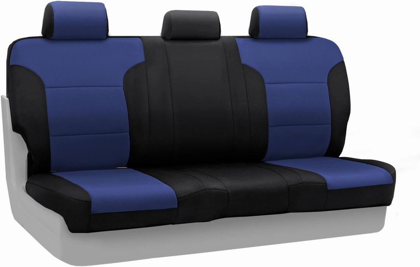 Coverking Custom Fit Rear Solid Bench Seat Cover for Select RAM 1500 Models - Neosupreme (Navy Blue with Black Sides)