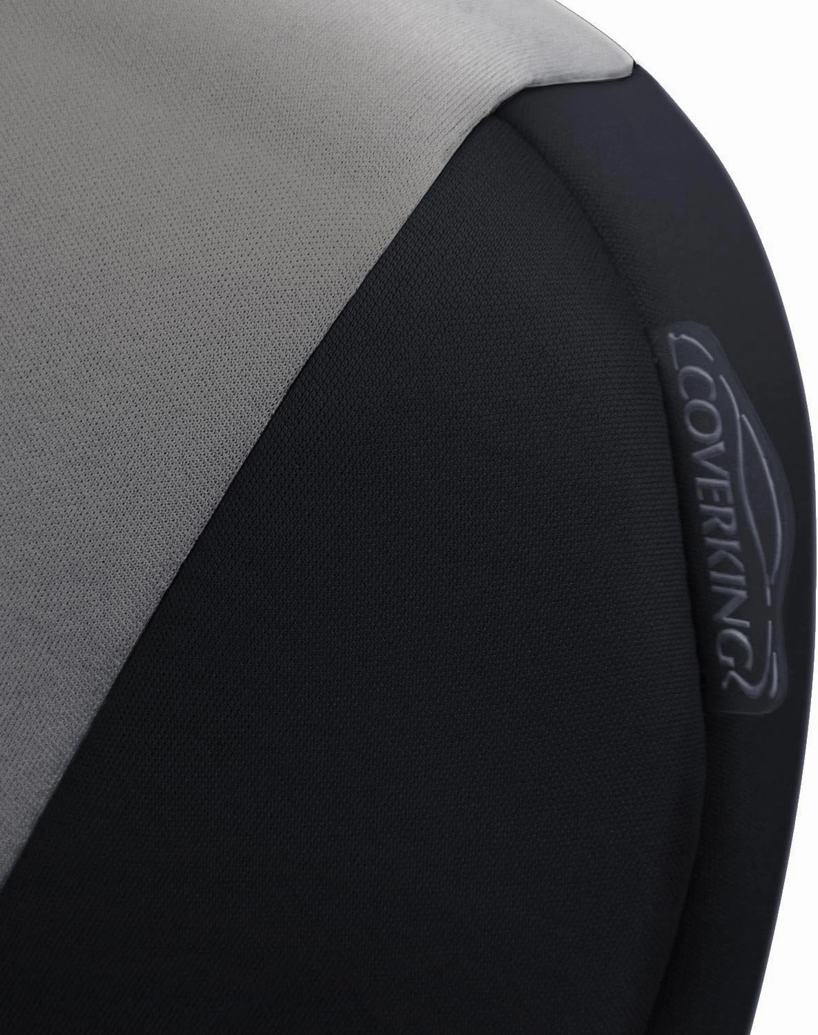 Coverking Rear Solid Bench Custom Fit Seat Cover for Select Ram Models - Neosupreme (Charcoal with Black Sides)