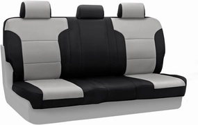 Coverking Rear Solid Bench Custom Fit Seat Cover for Select Ram Models - Neosupreme (Gray with Black Sides)