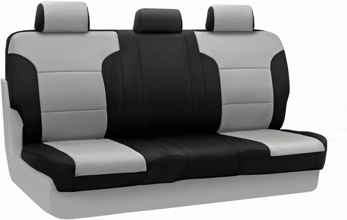 Coverking Rear Solid Bench Custom Fit Seat Cover for Select Ram Models - Neosupreme (Gray with Black Sides)