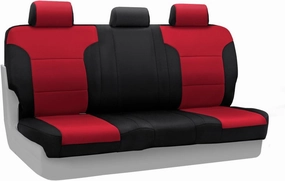 Coverking Rear Solid Bench Custom Fit Seat Cover for Select Ram Models - Neosupreme (Red with Black Sides)