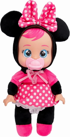 Cry Babies Disney 9" Plush Baby Doll Tiny Cuddles Inspired by Disney Minnie Mouse That Cry Real Tears for Kids Age 18 Months and Up