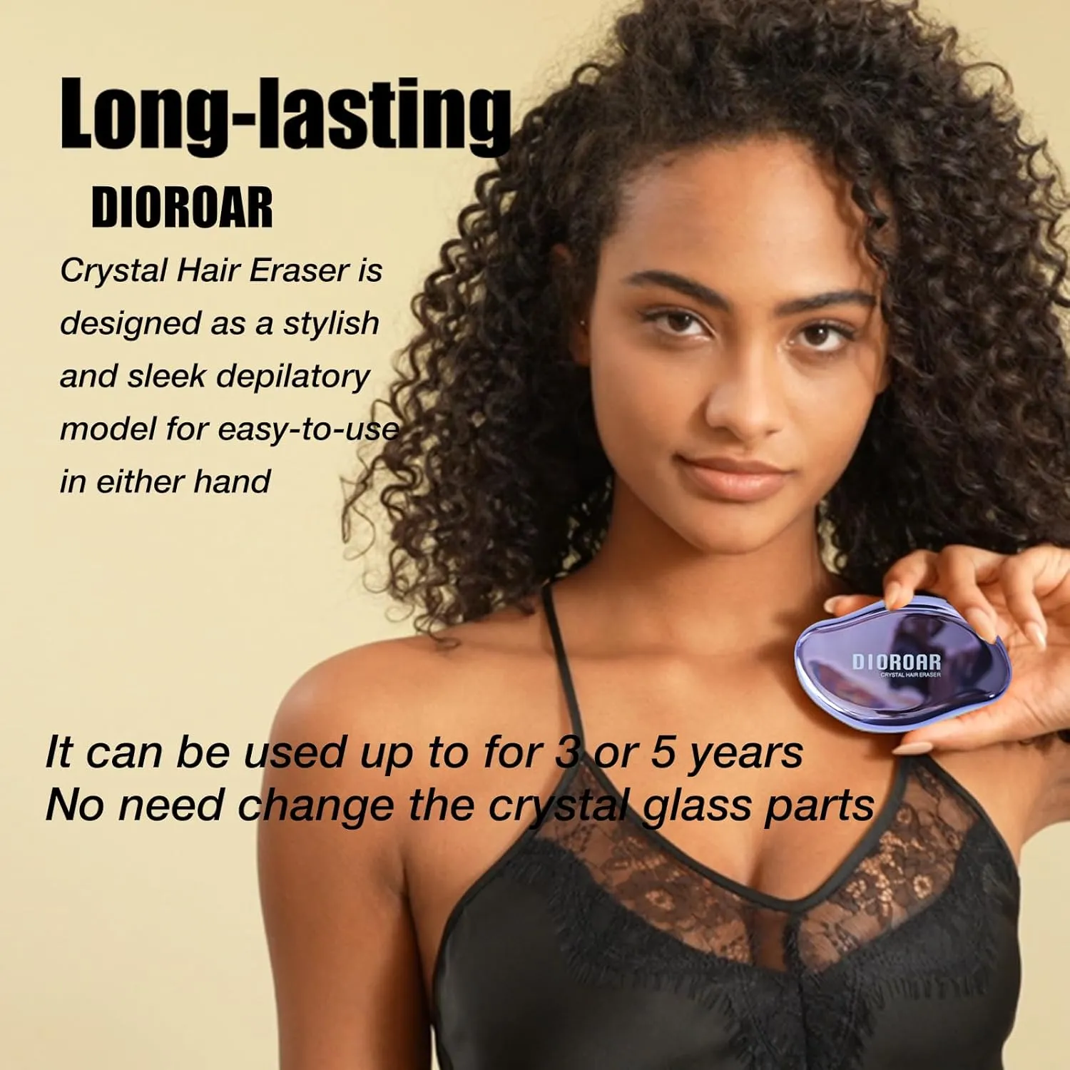 Crystal Hair Eraser,Upgrade Crystal Hair Remover,Physical Nano Glass Hair Removal Device,Painless Epilator and Exfoliator Without Shaver for Quick Soft Silky Skin(Violet)