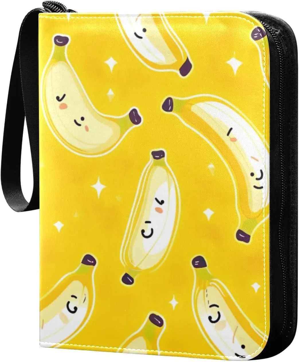 Cute Bananas Card Binder 4 Pockets, 400 Pockets Trading Card Binder Removable Card Albums Card Holder for Games, Sports, Football, Baseball Cards