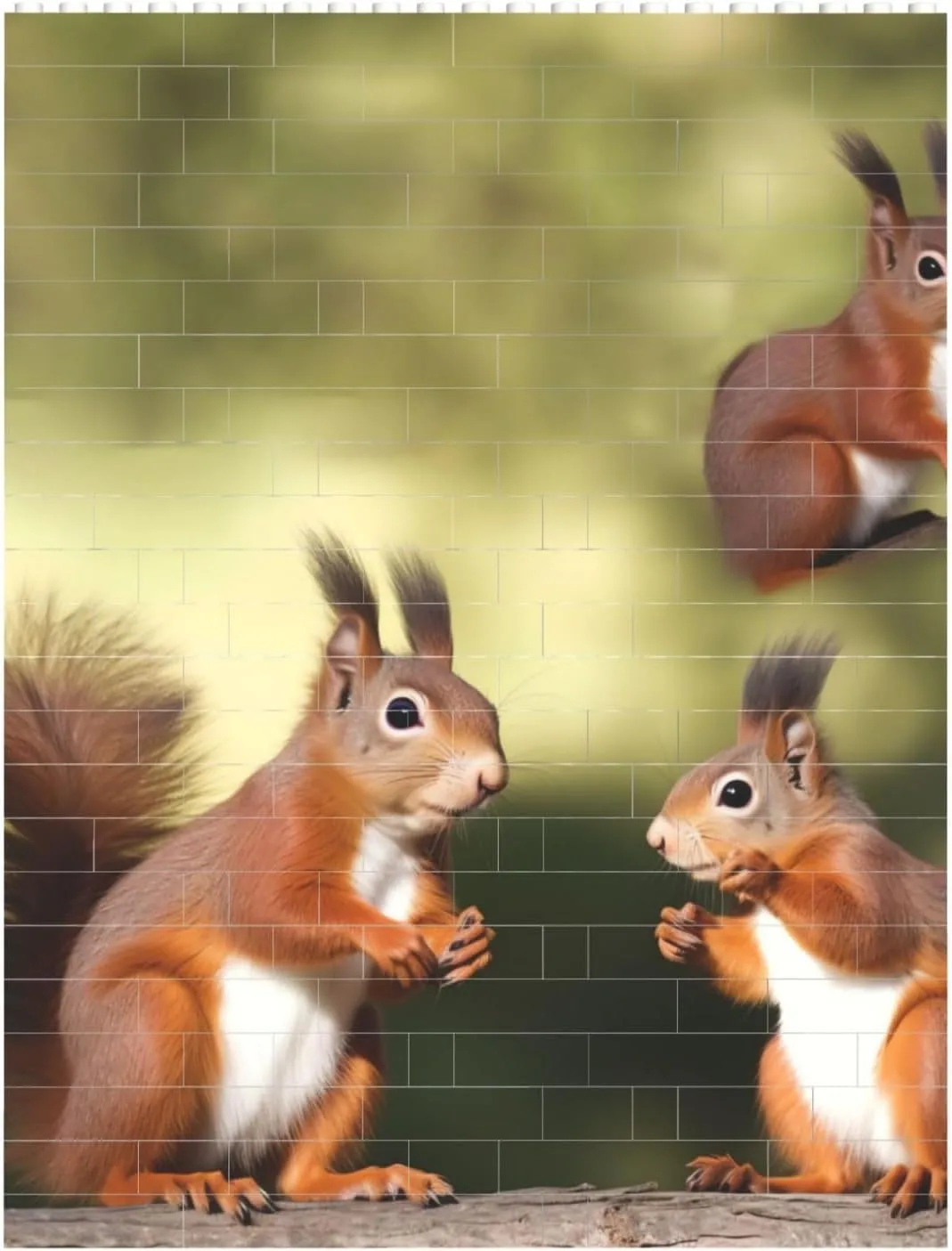 Cute Squirrels Building Block Puzzle Personalized Building Bricks for Adults Square Shaped DIY Brick Block Puzzles Valentine's Day Gifts for Home Decor Brick Puzzle