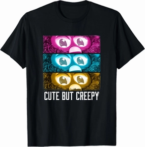 Cute But Creepy Vintage Neon Colored Furby Eye Panels T-Shirt