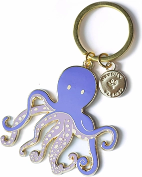 Cute Octopus Tentacle Keychain, Squid Octopus Sea Gifts, Ocean Beach Purple Keychain Accessories for Women, Octopus Backpack Bag Purse Charm