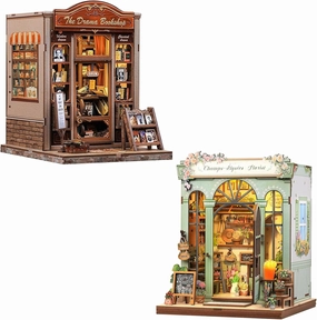 CUTEBEE Book Nook Kit - DIY Miniature House Dollhouse Kit for Adults and Teens, Booknook Tiny House Bookshelf Decor 3D Wooden Puzzle, Gifts for Family, Friends