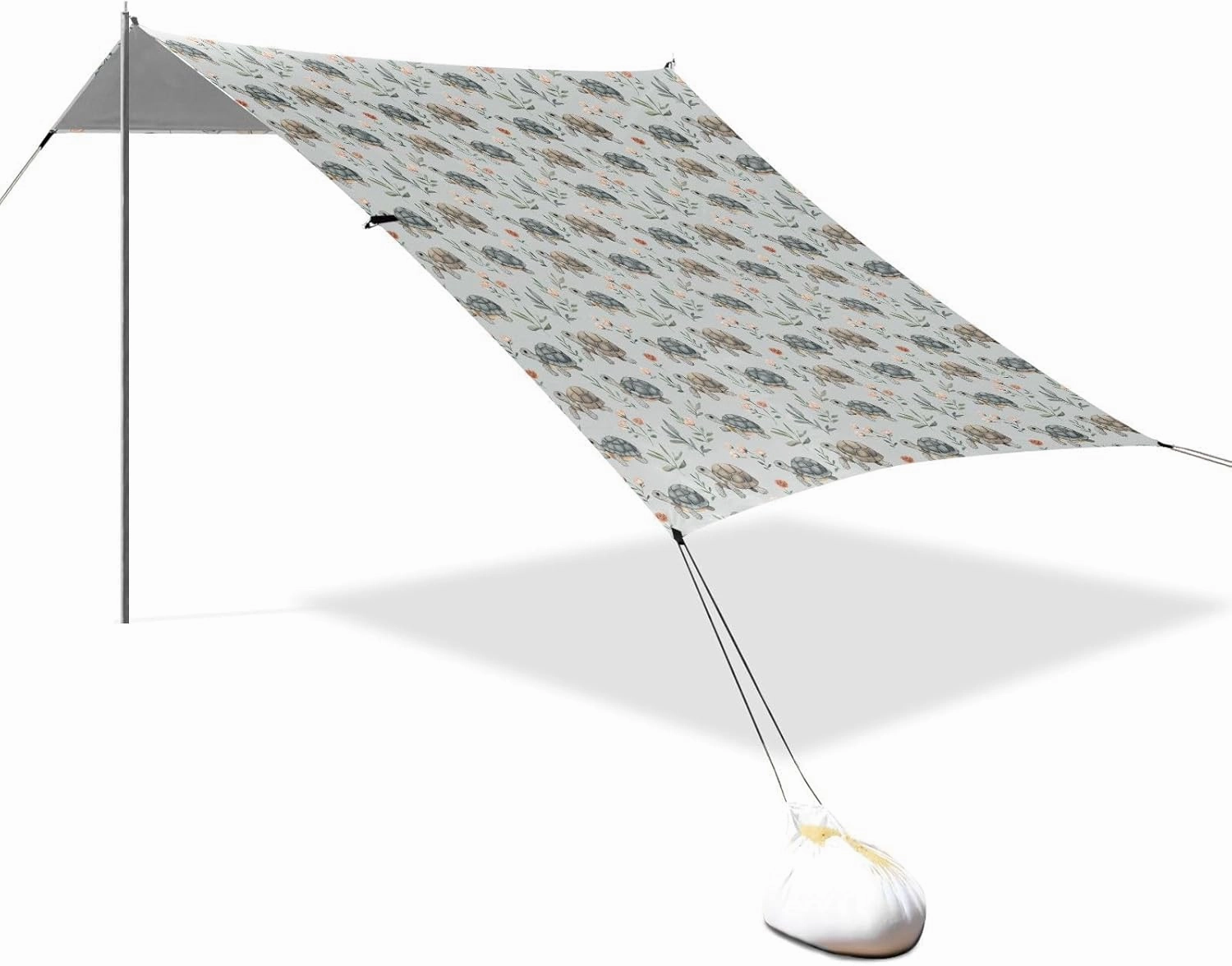 Cuturtles Foldable Beach Tent UPF50  Easy Setup Large Sun Shelter with Sand Shovel, Sandbags for Camping, Picnics, Backyard & Fishing