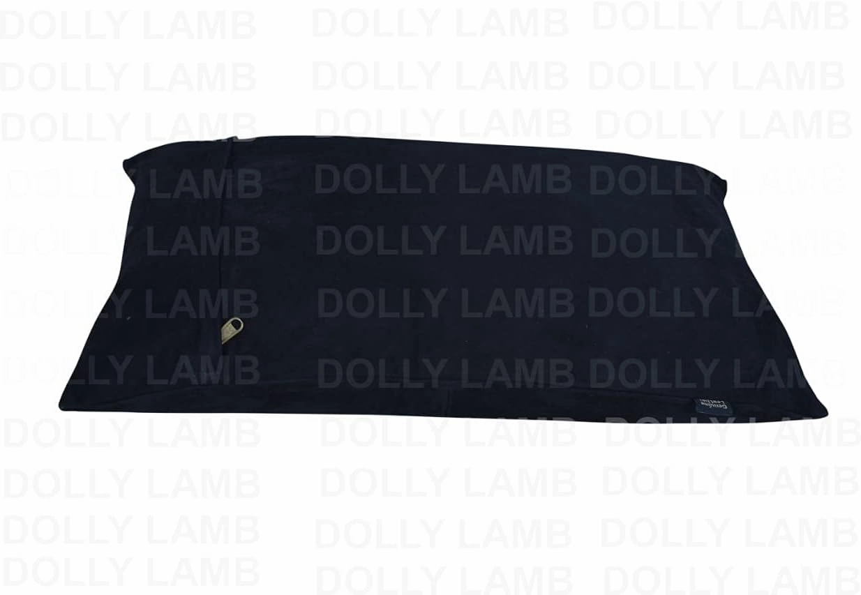 D DOLLY LAMB Lambskin Sued Leather Pillow Cover - Sofa Cushion Case - Decorative Throw Rectangular Covers for Living Room & Bedroom, 10x18 Inches - Black Pack of 2