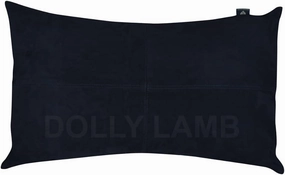 D DOLLY LAMB Lambskin Sued Leather Pillow Cover - Sofa Cushion Case - Decorative Throw Rectangular Covers for Living Room & Bedroom, 10x18 Inches - Black Pack of 2