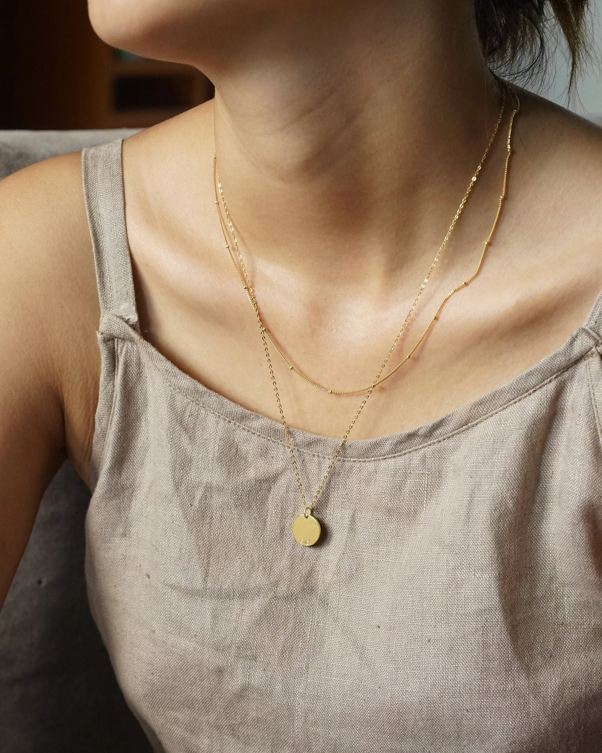 Dainty Layered Necklace Set with Ball Chain