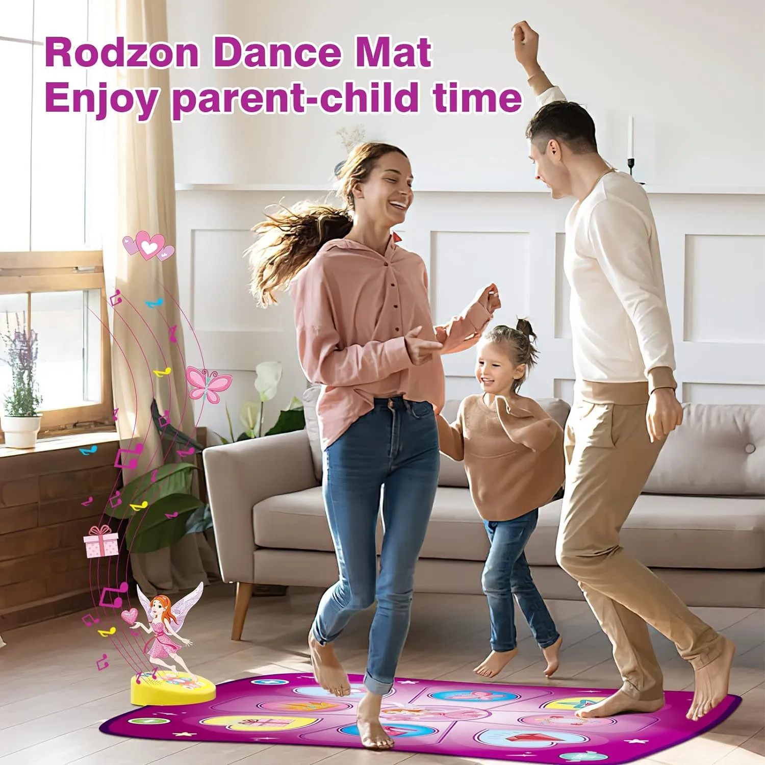 Dance Mat Gift for 3-12 Year Old Girls Boys Electronic Dance Pad Game Toy for Kids Age 4 5 6 7 8 9 10 , Create Songs, Built-in Music, 3 Game Modes, 5 Challenge Levels Christmas Birthday Gift (Purple)