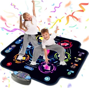 Dance Mat, Kids Electronic Dance Pad with Wireless Bluetooth 5 Speeds 9 Levels, Music Toys Birthday & Xmas Gifts for Girls Boys 3 4 5 6 7 8 9 10  Year Old