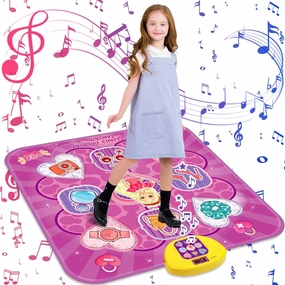 Dance Mat,Toys for 3 4 5 6 7  Year Old Girls,Dance Mat for Kids,Electronic Music Dance Pad Toy with LED Lights,5 Game Modes Princess Dancing Mat,Birthday Xmas Gifts for Age 3-8 Year Old Girls